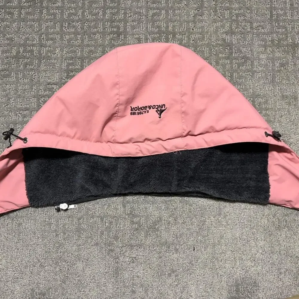 Moerdeng embroidered pink ski jacket